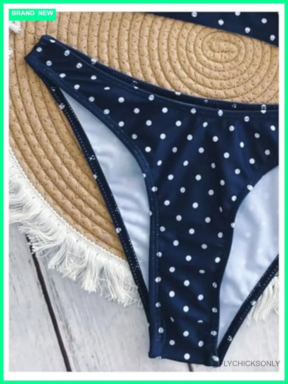 Polka Dot V-Neck Bikini Set Two Piece Swimwear Adjustable Straps